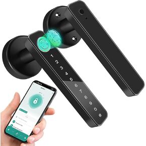 Fingerprint Door Knob, Thumbprint Door Knob, Biometric Door Lock, Keyless Entry Smart Door Lock, Fingerprints Biometric IC Card Password Smart Door Knob, Smart Lock Door Knob with Handle for Bedroom
