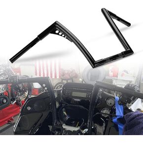 LKV 10inch Rise Ape Hangers Handlebar,1-1/4" Diameter Motorcycle Bar Chrome Compatible with Harley Sportster XL 1200 883 Dyna Softail Touring Road Glide Road King Models