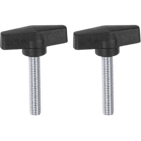 HARFINGTON 2pcs Tee Wing Knobs M10 x 20mm Metric Male Threaded Stud 55mm T Head Plastic Knob Handles Thumb Screws Hand Clamping Tightening Knob Grip Thumbscrew, Black in Saudi Arabia