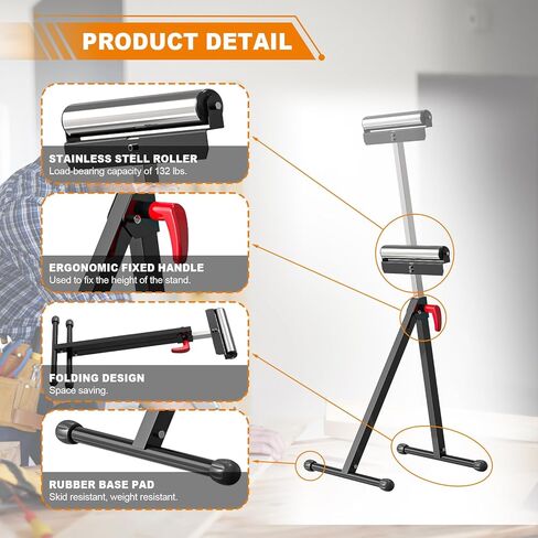 2 حزمة حامل دوار قابل للطي للأعمال الخشبية، حامل دوار قابل لضبط الارتفاع 27-43 بوصة، حامل دوار أنبوبي للخدمة الشاقة 132 رطل، حامل دوار لمنشار الطاولة in Kuwait