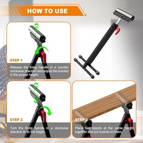 2 حزمة حامل دوار قابل للطي للأعمال الخشبية، حامل دوار قابل لضبط الارتفاع 27-43 بوصة، حامل دوار أنبوبي للخدمة الشاقة 132 رطل، حامل دوار لمنشار الطاولة in Kuwait