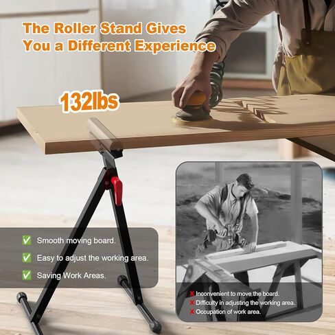 2 حزمة حامل دوار قابل للطي للأعمال الخشبية، حامل دوار قابل لضبط الارتفاع 27-43 بوصة، حامل دوار أنبوبي للخدمة الشاقة 132 رطل، حامل دوار لمنشار الطاولة in Kuwait