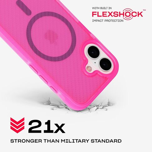 Tech21 EvoArmor لهاتف iPhone 16 متوافق مع MagSafe - حافظة حماية من الصدمات 21x تم اختبارها وفقًا للمعايير العسكرية باللون الوردي in Saudi Arabia