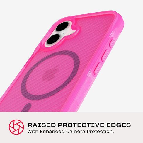 Tech21 EvoArmor لهاتف iPhone 16 متوافق مع MagSafe - حافظة حماية من الصدمات 21x تم اختبارها وفقًا للمعايير العسكرية باللون الوردي in Saudi Arabia