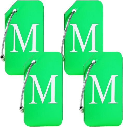 4 قطع من بطاقات الأمتعة الأولية المصنوعة من الألومنيوم، وبطاقات الأمتعة مع بطاقات التعريف والحلقات المعدنية، وبطاقات الحقائب، وبطاقات السفر، وبطاقات الحقائب، وبطاقات الهوية، وبطاقات الأسماء، وإكسسوارات السفر (أسود، K) in Kuwait