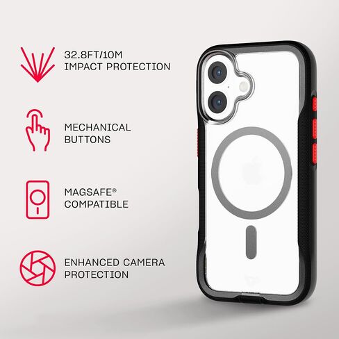 Tech21 EvoPro لهاتف iPhone 16 متوافق مع MagSafe - حافظة حماية من الصدمات تم اختبارها بمعايير عسكرية 21x - باللون الأزرق الداكن/الأصفر in Saudi Arabia