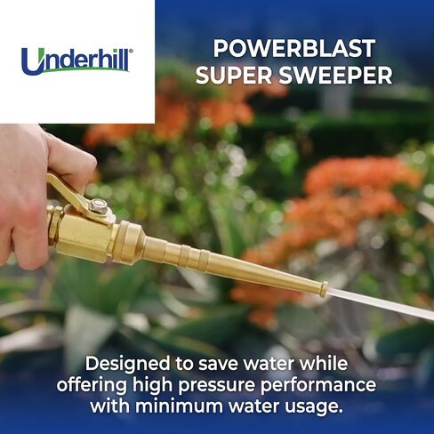 فوهة خرطوم مياه للحديقة مقاس 6 بوصات من Underhill PowerBlast Super Sweeper، بخاخ، نفاث، 7 GPM 80 PSI، مدخل خيط 3/4 بوصة، شديد التحمل قابل للتعديل، SN6-75 in Saudi Arabia