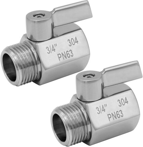 Stainless Steel Garden Hose Shut Off Valve 3/4" GHT Male x Female Thread Garden Hose Connector (pack of 2) in Saudi Arabia
