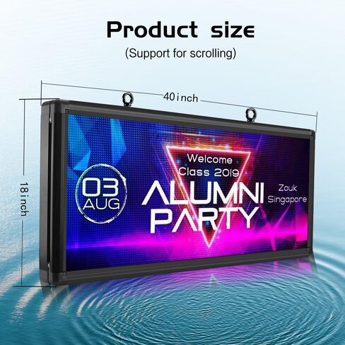 لوحة إعلانات LED خارجية عالية السطوع P6 بالألوان الكاملة WiFi + USB قابلة للبرمجة 40 بوصة × 18 بوصة علامة LED رقمية تدعم صورة الفيديو وعرض النص للإعلان عن المتجر in Saudi Arabia