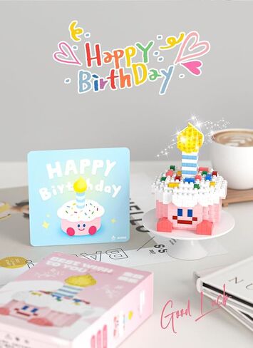 3 Set Happy Cake Party - Cute Cake Series Mini Bricks Micro Building Kit Toys, Desktop Ornaments Compatible with Nano for Kids in Saudi Arabia