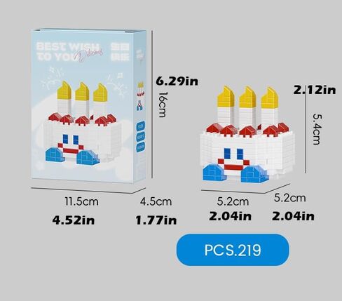 3 Set Happy Cake Party - Cute Cake Series Mini Bricks Micro Building Kit Toys, Desktop Ornaments Compatible with Nano for Kids in Saudi Arabia
