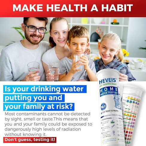 17 in 1 Home Drinking Water Testing Kit - 100 Strips + 4 Bacteria Tests - Tap and Well Water Test Kit, Easy to Test and Read for Hardness, Lead, Iron, Fluoride, pH, Copper, Bacteria and More in Saudi Arabia