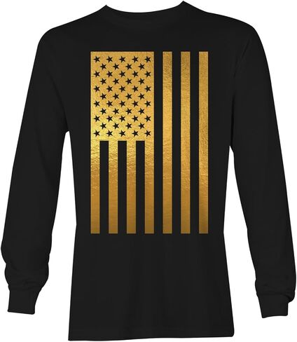 Distressed Black USA Flag - United States Unisex Long Sleeve Shirt in Saudi Arabia