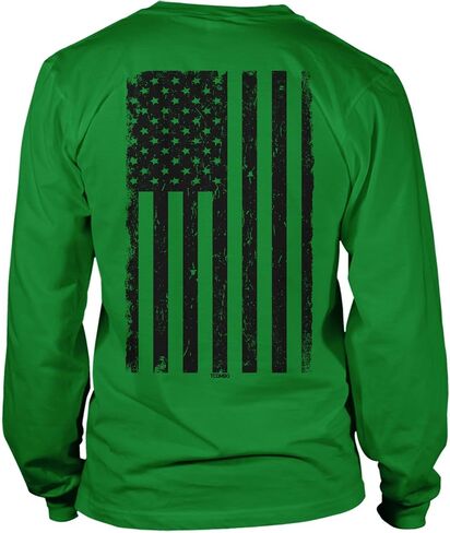 Distressed Black USA Flag - United States Unisex Long Sleeve Shirt in Saudi Arabia