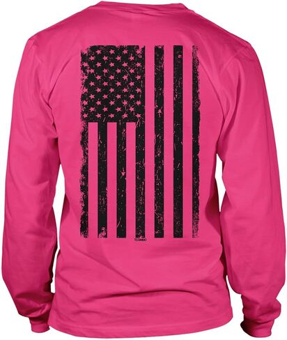 Distressed Black USA Flag - United States Unisex Long Sleeve Shirt in Saudi Arabia