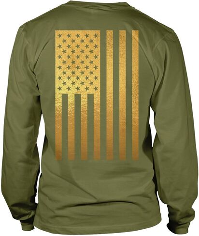 Distressed Black USA Flag - United States Unisex Long Sleeve Shirt in Saudi Arabia