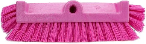 SPARTA 40422EC26 Floor Scrub Brush Head, Multi-Level, Dual Surface Plastic Block with Side Bristles, Crimped Polyester, Threaded Handle Hole, Ideal for Wide and Tight Spaces, BPA Free, 12 Inches, Pink in Kuwait