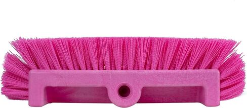 SPARTA 40422EC26 Floor Scrub Brush Head, Multi-Level, Dual Surface Plastic Block with Side Bristles, Crimped Polyester, Threaded Handle Hole, Ideal for Wide and Tight Spaces, BPA Free, 12 Inches, Pink in Kuwait