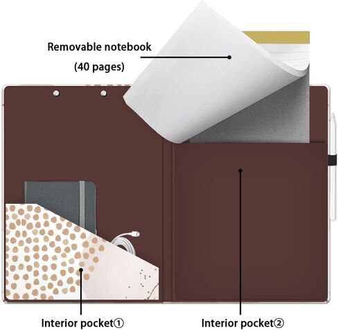 MIBITRI Clipboard Folio with Refillable Lined Notepad for Letter Size (11" x 8.5"), Hardcover File Folder with 2 Interior Storage Pockets, Nursing Clipfolio with Pen Holder, Brown Abstract in Saudi Arabia