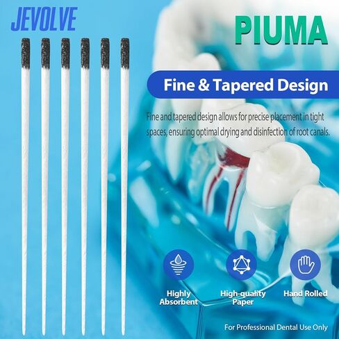 200PCs Dental Grade Piuma Absorbent Paper Points #40 by JEVOLVE | Tapper for Dental Endo Endodontic Sterile in Saudi Arabia