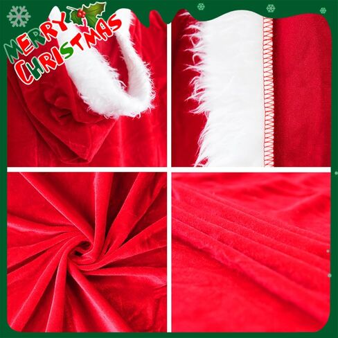 UDYR Adult Child Christmas Santa Claus Robe Hooded Cloak, Mrs Santa Claus Velvet Hooded Cape Christmas Robe in Kuwait