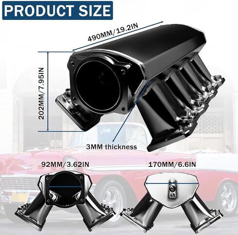 مشعب السحب PUZZLEDEER لرؤوس منافذ كاتدرائية LS لـ LS1 LS2 LS6 LS محركات مشعب السحب لـ Chevy 4.8 5.3 5.7 6.0 فضي 92 مم ls مشعب السحب in Kuwait