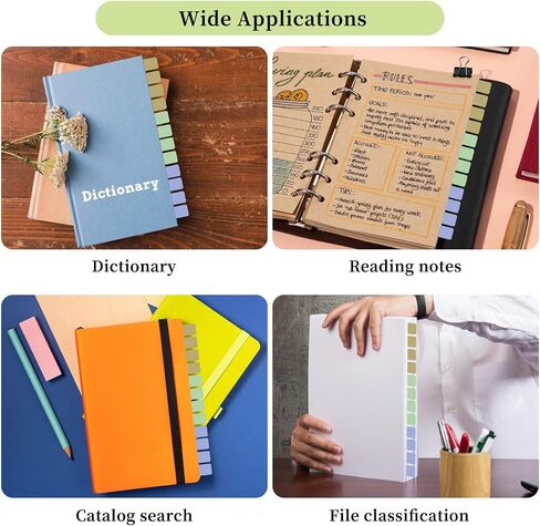 Giantree A-Z Sticky Tabs, Colored Alphabetical Tabs Sticky Index Tabs Waterproof Self-Adhesive Letter Tabs 8 Sheets Alphabetical Index Tab Small Book Tabs for Textbook Notebooks Dictionary Files(208) in Saudi Arabia