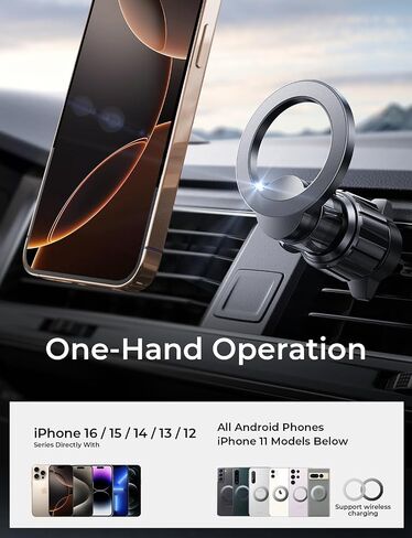 LISEN for MagSafe Car Mount, Magnetic Phone Holder for Car, Hands Free iPhone Car Holder Mount Dash Vent Phone Mount for Car Fit for iPhone 15 14 13 12 Pro Max Plus Mini MagSafe Cases in Kuwait