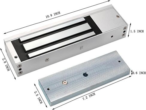 Mag Lock 500KG/1200LBS of Magnetic Holdings Force Electromagnetic Commercial Lock 12V, LED Indicator When Closed NO/NC Options,Access Control System with L&Z Brackets in Kuwait