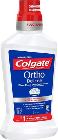 Colgate Ortho Defense Phos Flur Anti Cavity Fluoride Rinse, Mint, 16.9 Ounce in Kuwait