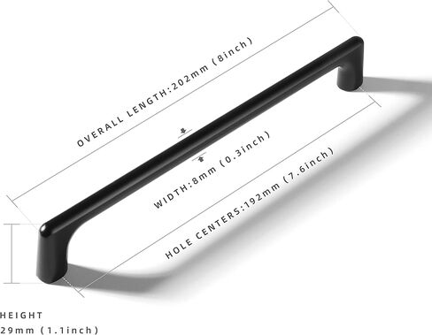 20 قطعة مقبض درج أسود - مقبض خزانة مطبخ أسود مقبض أثاث حديث بسيط مناسب للخزانات والأدراج وخزانة الأحذية والحمامات (20، 6.3 بوصة) in Kuwait