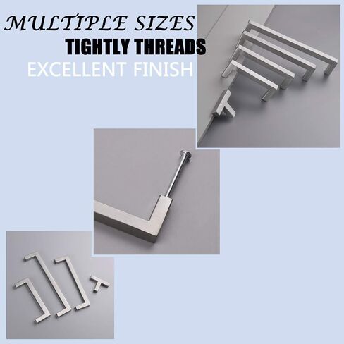 10 قطع من مقابض الخزانات المربعة من Knobonly بلمسة نهائية من النيكل الساتان مقاس 5 بوصات من الفتحة إلى الفتحة في خزائن المطبخ ومقابض الأجهزة المصنوعة من الفولاذ المقاوم للصدأ بعرض 0.4 بوصة in Kuwait