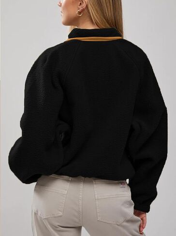 Ladmous Women's ColorBlock Fleece Jackets With Pockets Pullover in Saudi Arabia