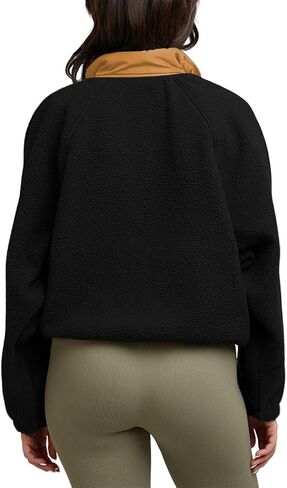 Ladmous Women's ColorBlock Fleece Jackets With Pockets Pullover in Saudi Arabia