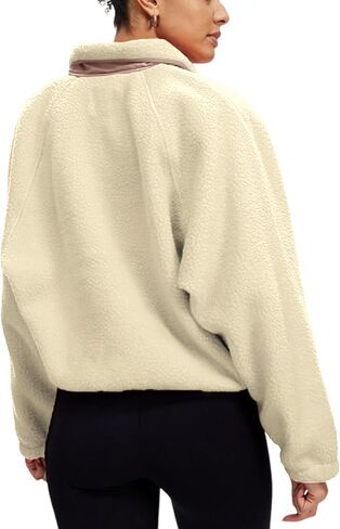 Ladmous Women's ColorBlock Fleece Jackets With Pockets Pullover in Saudi Arabia