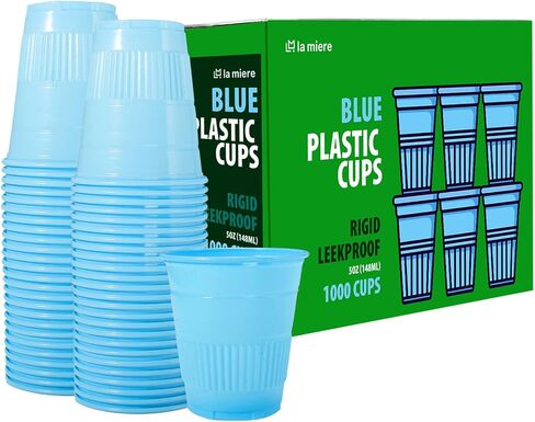 1000 Pack 5 oz Plastic Disposable Recyclable Cups, Dental Cups, Party Cups, Mouth Rinse Cup, Bathroom Cups, Party Tumblers, Jello Shot Cups, Offices, School, Hospitals, Home and more (Sky Blue, 1000) in Kuwait