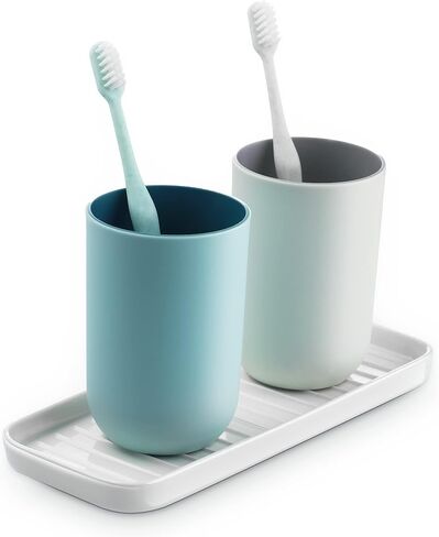 Nucookery 7" Ceramic Dish Soap Dispenser for Kitchen Sink Tray, Sponge Holder Non Slip White Vanity Tray for Bathroom in Kuwait