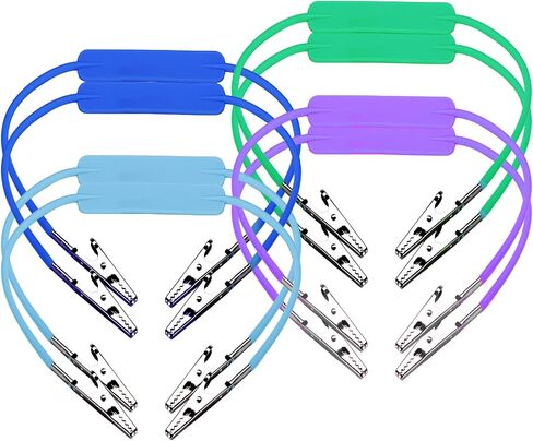 6Pcs Autoclavable Dental Flexible Medical Grade Silicone Bib/Bibs Holders Clips, Napkin Clips, with Stainless Steel Alligator/Extra Wide Neck Band(1,Purple) in Saudi Arabia