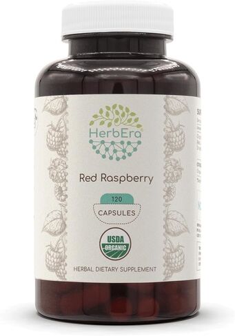Red Raspberry USDA Organic 60 Capsules | Natural Herbal Supplement | Certified Organic Vegetarian Capsules and Organic Red Raspberry (Rubus idaeus) Dried Leaf (60 Capsules) in Kuwait