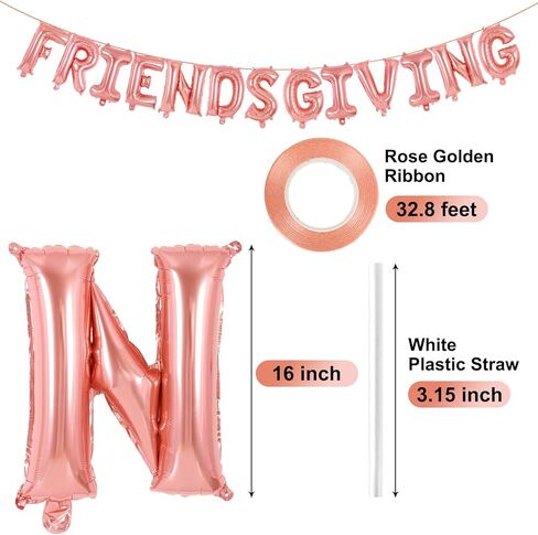 Friendsgiving Party Decorations,16 inch Friendsgiving Balloons Banner Decorations,Tall Thanksgiving Balloons Banner Thanksgiving Friends Party Backdrop (Gold) in Kuwait