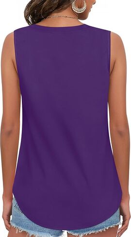Womens Tops Summer Casual V Neck Tank Top Sleeveless Cotton Shirts in Saudi Arabia