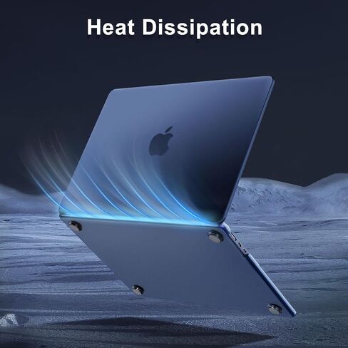 MOSISO Compatible with MacBook Air 15 inch Case 2023 2024 Release M3 A3114 M2 A2941, Ultra-Thin Natural Original Color Plastic Hard Shell Case & Keyboard Cover & Type C Adapter 2 Pack, Midnight Blue in Kuwait