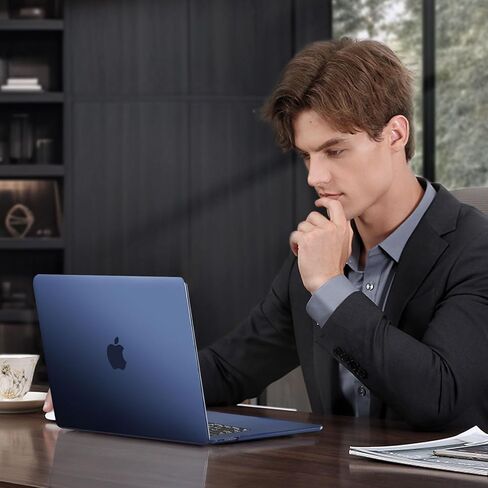 MOSISO Compatible with MacBook Air 15 inch Case 2023 2024 Release M3 A3114 M2 A2941, Ultra-Thin Natural Original Color Plastic Hard Shell Case & Keyboard Cover & Type C Adapter 2 Pack, Midnight Blue in Kuwait