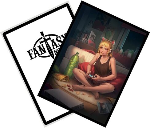 Fantasy North - Riley - Daddy's Little Devil - 100 حافظة بطاقات تداول TCG ناعمة غير لامعة - رسوم متحركة - تناسب Magic MTG Commander Pokemon وألعاب البطاقات الأخرى - أكمام بطاقات اللعب in Kuwait
