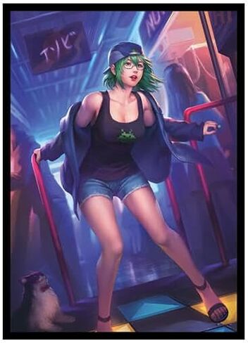 Fantasy North - Riley - Daddy's Little Devil - 100 حافظة بطاقات تداول TCG ناعمة غير لامعة - رسوم متحركة - تناسب Magic MTG Commander Pokemon وألعاب البطاقات الأخرى - أكمام بطاقات اللعب in Kuwait