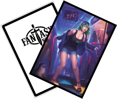 Fantasy North - Riley - Daddy's Little Devil - 100 حافظة بطاقات تداول TCG ناعمة غير لامعة - رسوم متحركة - تناسب Magic MTG Commander Pokemon وألعاب البطاقات الأخرى - أكمام بطاقات اللعب in Kuwait