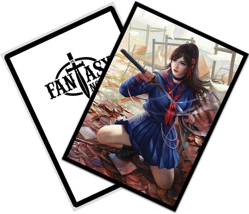 Fantasy North - Riley - Daddy's Little Devil - 100 حافظة بطاقات تداول TCG ناعمة غير لامعة - رسوم متحركة - تناسب Magic MTG Commander Pokemon وألعاب البطاقات الأخرى - أكمام بطاقات اللعب in Kuwait