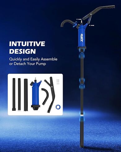 مضخة طبلة Orion Motor Tech سعة 55 جالونًا، لنقل المواد الكيميائية والمحاليل الحمضية والوقود والسوائل المائية، تناسب براميل وبراميل من 5 إلى 55 جالونًا، ومضخة برميلية رافعة الحركة، مع أنبوب شفط من 3 أقسام in Kuwait