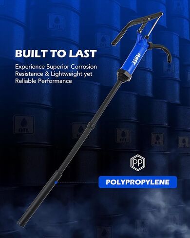 مضخة طبلة Orion Motor Tech سعة 55 جالونًا، لنقل المواد الكيميائية والمحاليل الحمضية والوقود والسوائل المائية، تناسب براميل وبراميل من 5 إلى 55 جالونًا، ومضخة برميلية رافعة الحركة، مع أنبوب شفط من 3 أقسام in Kuwait