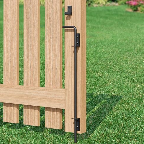 12 Inch Cane Bolt Gate Drop Rod, Heavy Duty Gate Ground Latch, Metal Gate Hardware for Wooden Fences Metal Gate, Wrought Iron Doors Stopper Gate Latches, Black Finish, 1 Pack in Saudi Arabia